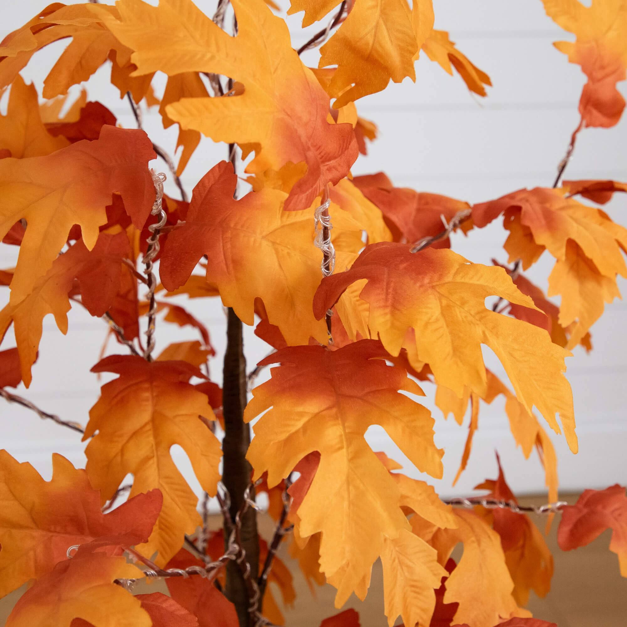 4ft. Pre-Lit Autumn Maple Artificial Fall Tree with 180 Warm White LED Lights